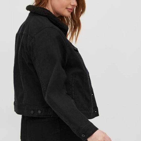 4X HOST PICK!!! TRUCKER WITH SHERPA COLLAR - DENIM BLACK - Picture 4 of 5